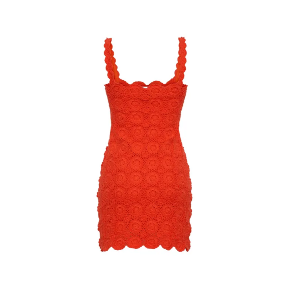 Cara Cara Dresses & Skirts - Cara Cara Orange Crochet Mini Dress